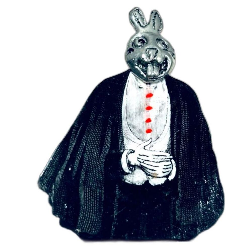 Tuxedo costumed rabbit magician artisan goth Pin Brooch The Shining
